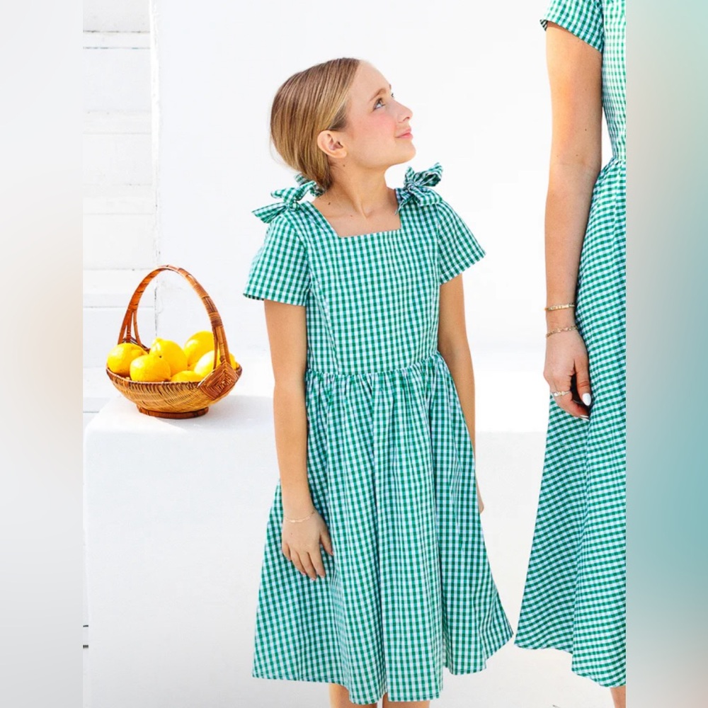 MINI BLAKELY DRESS IN GREEN GINGHAM- Toddler 4/5